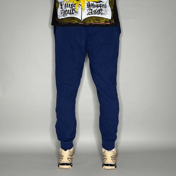 Nike Sweatpants Navy Blue Cotton Joggers White Swoosh - Picture 3 of 4